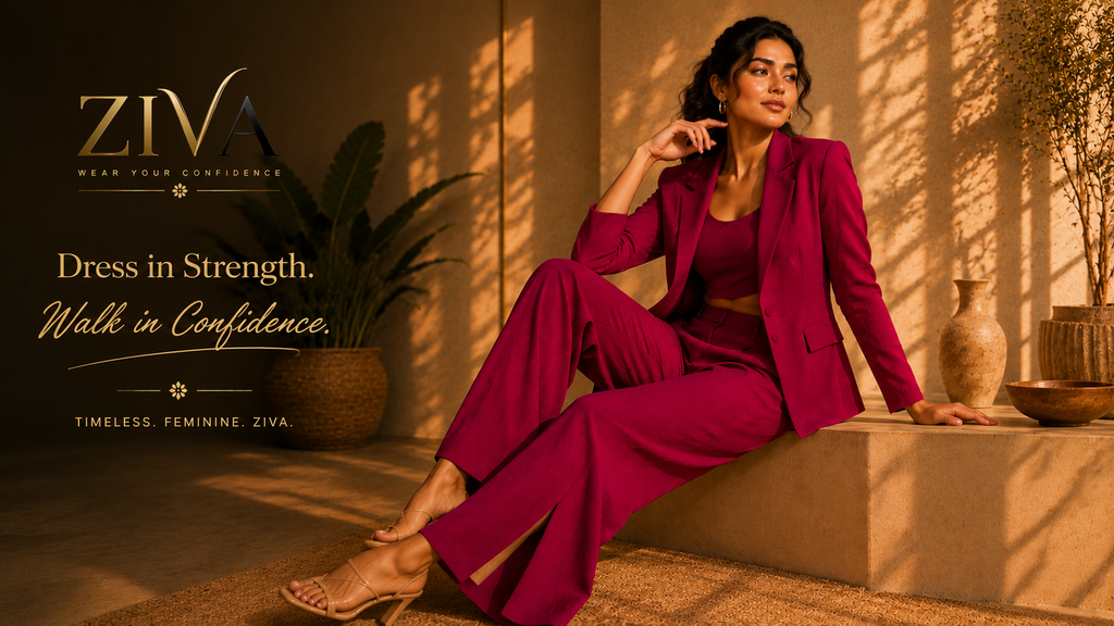 Roselle Co-Ord Set | Tailored blazer, fitted crop top and wide-leg trousers, crafted for effortless confidence. (S)